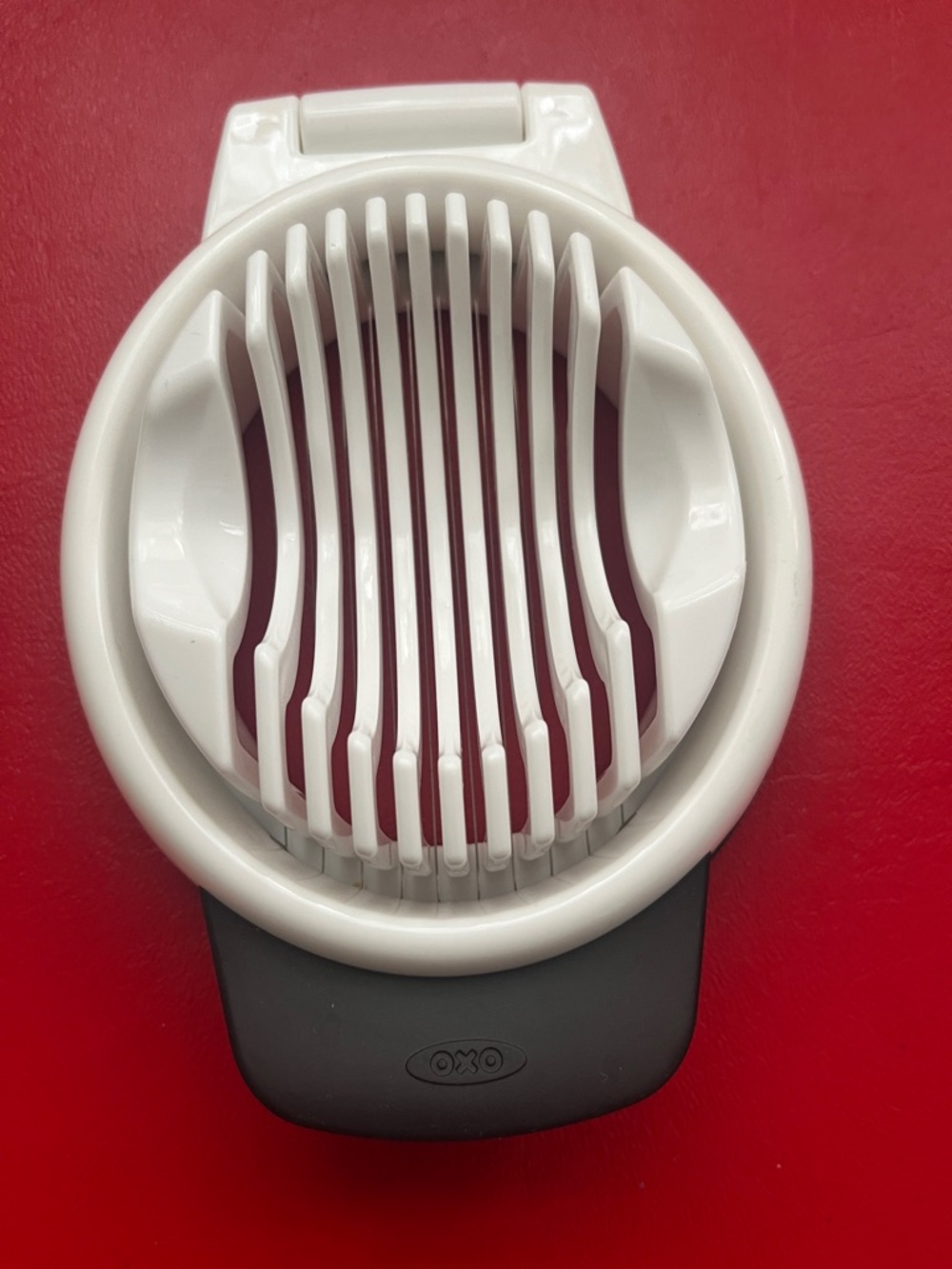 Crate and barrel OXO White and Gray Egg Cutter